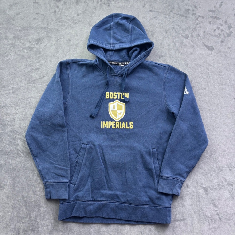 Adidas Boston Imperials Navy Blue Pullover Hoodie Mens Size Medium Hockey Sweat
